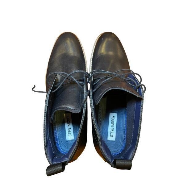 NWOT Steve Madden Men's 8 Chevy Chukka Boot Men Black & Brown Lace Up Dress Boot - Picture 16 of 16